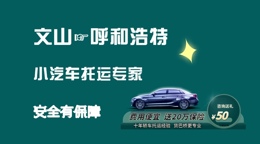 文山到呼和浩特轎車托運